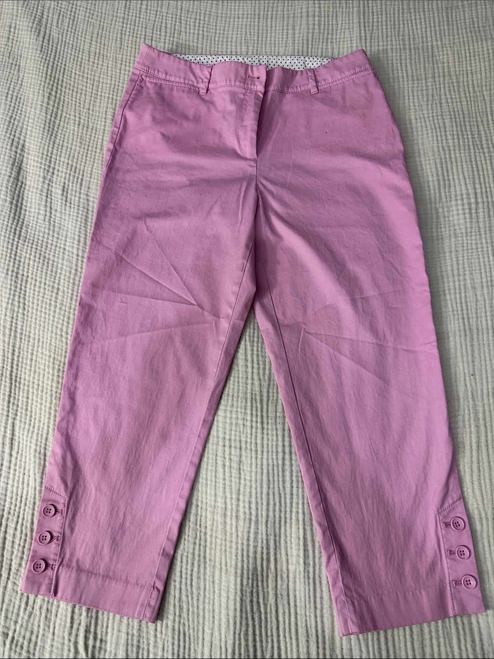 Talbots Pink Crop Button-Hem Capris